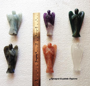Gemstone Sunstone 2 PULGADAS Ángel disponible en cantidad a granel Estatuilla de ágata de alta calidad Comprar en línea de Amayra Crystal Exports India - Product Image 2