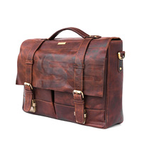 Vente en gros de porte-documents en cuir véritable pour ordinateur portable sac d'affaires personnalisé pour hommes bureau voyage sac de messager multifonctionnel