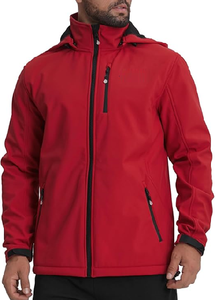 Chaqueta Softshell con Capucha para Hombre, Impermeable, Forrada de Forro Polar, Chaqueta de Lluvia Ligera, Cortavientos, Abrigo de Invierno para Senderismo al Aire Libre - Product Image 3