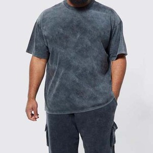 High Street Low quantité minimale de commande Hip Hop Séchage Rapide OEM Vente En Gros Hommes Coton Vintage Lavage À L'acide T-Shirt Pour Hommes Blanc O Cou Tee Plus La Taille - Product Image 6