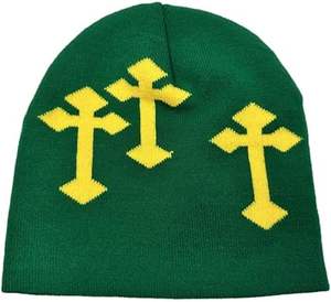 Chapeaux beanie en acrylique à impression numérique tendance automne-hiver, chauds, unisexes, tricotés, hip-hop, voyage - Product Image 6