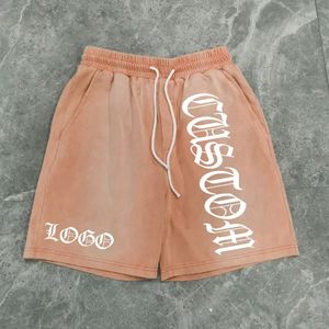 กางเกงขาสั้นแฟชั่นสำหรับผู้ชายผ้าฝ้าย100% วินเทจซักได้โลโก้ของคุณเอง - Product Image 4