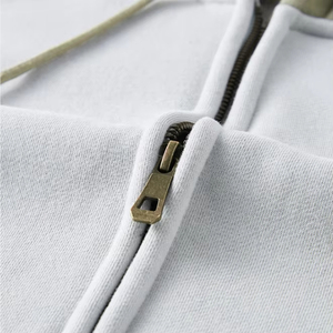 Sudadera con capucha y cremallera con contraste de color y logotipo personalizado del fabricante, sudaderas con capucha Premium con forro polar para hombre - Product Image 3