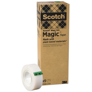 Scotch MagicT 900 Greener Choice 19mm X 33m Film adhésif simple face à base de solvant en acétate de cellulose transparent pour le bureau - Product Image 3
