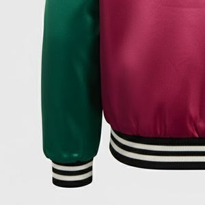 เสื้อแจ็คเก็ตวาร์ซิตี้ผ้าซาตินแบบกำหนดเองล่าสุดสำหรับผู้ชาย เสื้อแจ็คเก็ตบาสเก็ตบอลวาร์ซิตี้  รับทำโลโก้ตามสั่ง ขายส่งเสื้อผ้าสตรีทแวร์ - Product Image 6