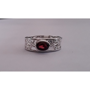 Shah Gems Women's Natural <b>Garnet</b> <b>Ring</b> in 925 Sterling <b>Silver</b> Rhodium Plated Fine Jewelry for Everyday Wear - Product Image 5