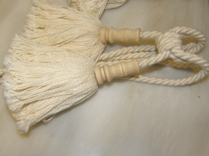 Modern Large Double Tassel <b>Tiebacks</b> Cotton Wood Curtains Holdbacks Tassel Voile Cotton Wood drapes Tie-back Hold-back - Product Image 6