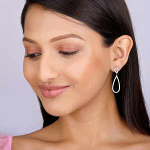 Anushka Sharma elegante plata gota pendientes moda elegante - Product Image 4