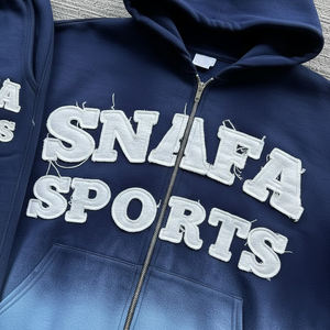 ชุดวอร์มผู้ชายสไตล์ใหม่ ลายปักแบบดิสเทรส ชุดวอร์มฟอกสี แอซิดวอช ผ้าหนา สตรีทแวร์ พร้อมป้ายปัก - Product Image 4