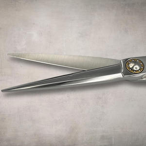 Tijera para cortar el cabello de peluquero, tijera de peluquería VG10 de acero metálico recubierto de plata con reposapiés y estuche con cremallera - Product Image 2