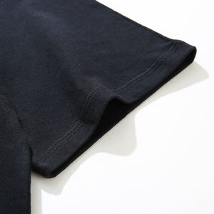 100% coton uni à manches courtes épais poids lourd Logo personnalisé imprimé surdimensionné hommes T-Shirt tissu tissé motif solide - Product Image 5