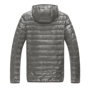 Veste à fermeture éclair noire de haute qualité pour hommes avec capuche rembourrée sur mesure pour la saison d'hiver directe au Bangladesh - Product Image 4