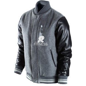Chaqueta Varsity Personalizada OEM de Primera Calidad, Chaqueta Bomber Letterman de Cuero para Hombre - Product Image 1