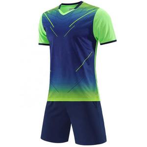 Maillot de football bleu-vert en gros avec logo brodé, nouvelle arrivée, respirant, écologique, tenue de sport, maillot de soccer - Product Image 1