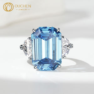 Образец OUCHEN, цена 9k/14k/18k, золото на заказ 14K, высокое золото, лабораторное выращенное бриллиантовое кольцо VVS, Обручальное Обещание - Product Image 2