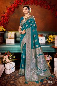 Vente en gros Vêtements de mariage Collection de saris en soie Sarees de mariée exquis avec un travail Zari complexe et des conceptions traditionnelles - Product Image 5