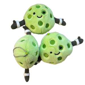 Cute Lightweight UV Printed Cartoon Sports Ball Keychains Plush Soft Football Pickleball Basketball <b>Badminton</b> Tennis Fun - Product Image 1