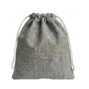 Pochette en coton brodée de fleurs avec cordon de serrage, 8x9 pouces, 150 GSM, sac cadeau réutilisable en tissu - Product Image 3