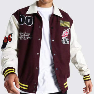 Personnalisé Nouveaux Hommes Laine Corps En Cuir Manches Brodé Chenille Patches Varsity Jacket Letterman Baseball College Jacket - Product Image 6