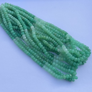 6mm 8mm naturel vert chrysoprase Ombre pierre à facettes Rondelle perles brin cordes en vrac en gros Semi précieux fabrication de bijoux - Product Image 3