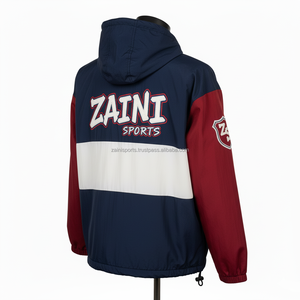 Premium 220GSM Nylon Windbreaker <b>Jacket</b> <b>Lightweight</b> Street Style Color Block Design Custom Embroidery Windbreaker <b>Jacket</b> for man - Product Image 4