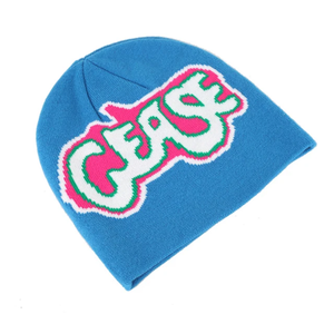 Skully hiver chaud Jacquard Beanie chapeau imprimé lettres élastique tricoté voyage en plein air prêt pour un usage quotidien expédition immédiate - Product Image 3