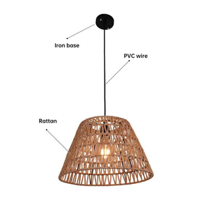 Lampe suspendue tissée minimaliste moderne personnalisée lanterne en rotin vintage faite à la main lumière en bambou naturel couvre intérieur traditionnel - Product Image 5