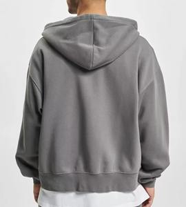 Sweat à capuche délavé à l'acide vintage unisexe avec logo personnalisé pour femmes Sweat à capuche découpé avec impression brodée Streetwear zippé de créateur - Product Image 5