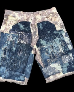 Ropa Urbana de Fábrica para Verano, Pantalones Acampanados y Shorts de Mezclilla Vintage, Desgastados y con Costuras para Hombre - Product Image 6