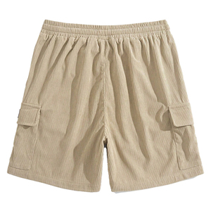 Short décontracté en velours côtelé à taille moyenne pour hommes avec un design solide avec fermeture à cordon de serrage pantalon de course chaud style techniques sombres - Product Image 6