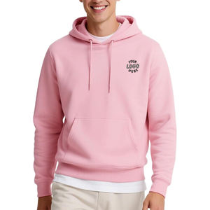 Sudaderas Extra Grandes de Hombre de Moda, Color Rosa Intenso, 220g, 100% Algodón, Tejido de Felpa, Impresión Digital, Ropa Urbana para Club - Product Image 1
