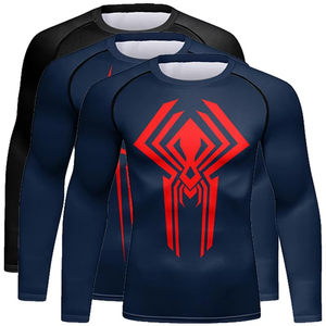 Wholesale All-Over UV Protection Anti-UV Compression Gym Fitness Wear Custom Printed MMA Jiu Jitsu BJJ Rashguard Vest T Shirt - Product Image 2