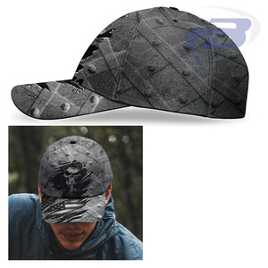 หมวกเบสบอลลายธงชาติอเมริกันแบบดาร์กสกัล สไตล์สตรีทแวร์ หมวกทรงยุทธวิธี ปรับขนาดได้ ใส่ได้ทั้งชายและหญิง หมวกอนิเมะ พร้อมออกแบบลายธงชาติและโลโก้ตามสั่ง - Product Image 3