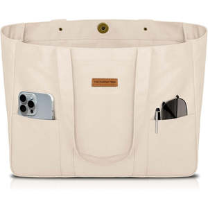 Casual <b>Extra</b> <b>Large</b> <b>Tote</b> <b>Bag</b> with Zipper Closure and Pockets <b>Large</b> Capacity - Product Image 4