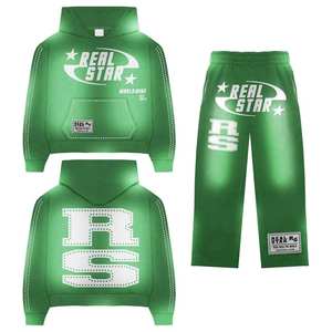 Survêtement d'hiver à rayures latérales, sweat à capuche avec cordon de serrage, pantalon large en polaire, coupe-vent, haute qualité, personnalisation de tous vos besoins - Product Image 3