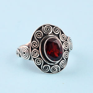 925 Sterling <b>Silver</b> <b>Garnet</b> <b>Rings</b> Jewlery - Product Image 1