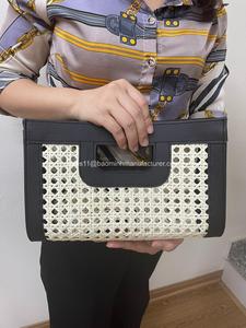 กระเป๋าสานหวายทำจากหนัง, กระเป๋าสานหวายกระเป๋าคลัทช์ทำมือฤดูร้อน - Product Image 3