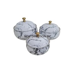 Nouvelle Arrivée Design Ensemble De Trois Casseroles De Forme Arrondie Serveur Hot Pot Brillant Poli Designer Poignée Écologique - Product Image 4