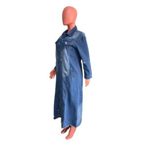 Veste en jean régulière pour hommes, support déchiré pour coupe avant, manches régulières, coupe-vent régulier, manteau d'hiver décontracté, vente en gros en usine - Product Image 5