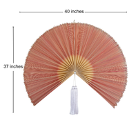 Tissé à la main rose naturel bambou ventilateur mur Art décoration grand Kingcraftviet inspiré Vietnam maison suspendu ventilateur tête de lit créatif