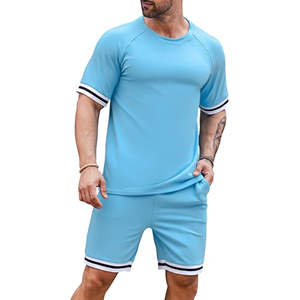 <b>Men</b> Sport Outfit Set <b>Short</b> Sleeve Top and <b>Shorts</b> Combo for Fitness Running or Home Wear Custom Branding Available - Product Image 3