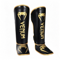 Protège-tibias en cuir PU de haute qualité, légers et protecteurs, pour le kickboxing et le Muay Thai, avec supports de cheville, chauffe-jambes, logo personnalisé
