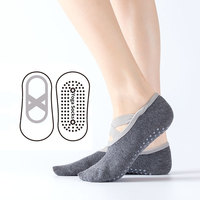 Chaussettes de yoga en coton Pilates à dos ouvert, chaussettes de yoga antidérapantes personnalisées, chaussettes de grip Pilates d'intérieur pour filles et femmes