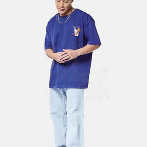 เสื้อยืดโอเวอร์ไซส์คุณภาพสูงสำหรับผู้ชายเสื้อยืดน้ำหนักเบาเสื้อเชิ้ตลำลองสีพิเศษ - Product Image 3