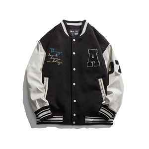 Nouveau printemps et automne surdimensionné veste de Baseball ample manches en cuir femmes manteau hommes Varsity Bomber unisexe Couple Chic rue - Product Image 1