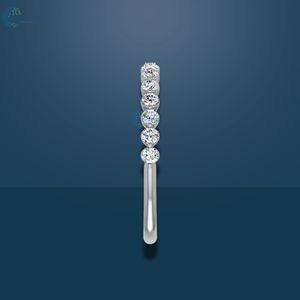 Anillo DE BODA personalizado con diamante de moissanita incoloro, anillo de media eternidad de oro blanco sólido de 10K para ella - Product Image 4