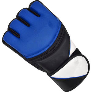 Gants MMA demi-doigts pour hommes OEM en cuir évacuant l'humidité avec fermeture à lacets pour poignet velcro fabriqué rapidement au Pakistan - Product Image 3