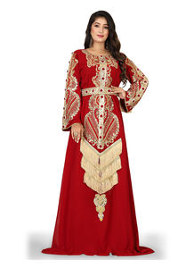 Caftan islamique marocain moderne pour les femmes longue robe de plage longue au sol avec approvisionnement ODM à manches longues respirant - Product Image 3