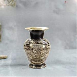 Florero de lujo de metal y latón de Color negro y dorado para decoración de boda de Hotel en casa florero de Metal - Product Image 2