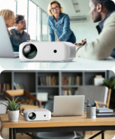 Projecteur VIVIBRIGHT F10, qualité 1080P, objectif à mise au point manuelle, design portable avec prise en charge jusqu'à 4K